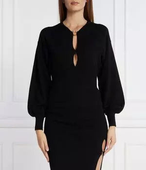Шерстяной свитер Regular fit Pinko, черный