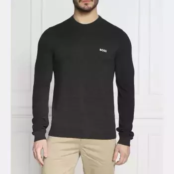 Шерстяной свитер Romar стандартного кроя Boss, серый