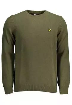 Шерстяной свитер с аппликацией-логотипом Lyle & Scott, зеленый