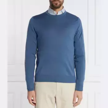 Шерстяной свитер с добавлением шелка Hackett London, синий