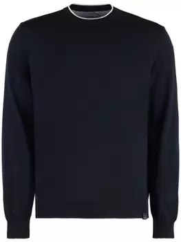 Шерстяной свитер с контрастной окантовкой Paul & Shark, синий