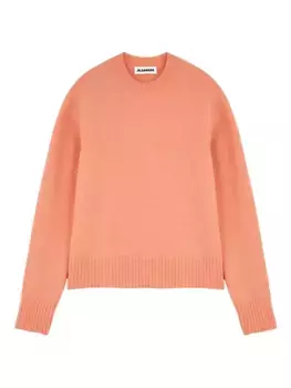 Шерстяной свитер с круглым вырезом Jil Sander, цвет peach pearl