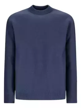 Шерстяной свитер с круглым вырезом JIL SANDER, синий