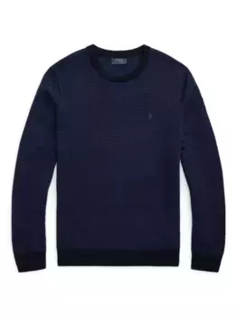 Шерстяной свитер с круглым вырезом POLO RALPH LAUREN, синий