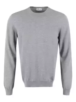 Шерстяной свитер с круглым вырезом THE (Alphabet), серый
