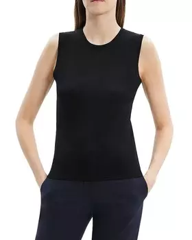 Шерстяной свитер с круглым вырезом Theory, черный