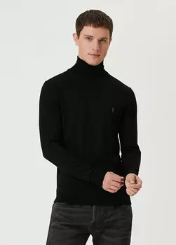 Шерстяной свитер с логотипом Allsaints, черный