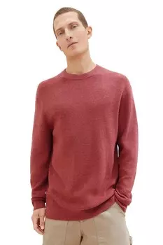 Шерстяной свитер с овальным вырезом Tom Tailor, красный