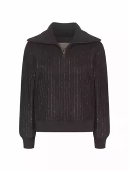 Шерстяной свитер с пайетками Herno, серый