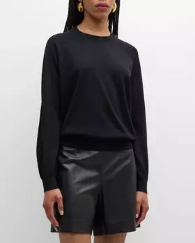 Шерстяной свитер с рукавами реглан и стразами Emporio Armani, цвет Black