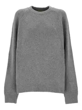 Шерстяной свитер с рукавами реглан WOOLRICH, серый