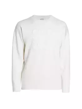 Шерстяной свитер с тиснением Loewe, белый