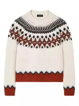 Шерстяной свитер с узором Fair Isle Alanui, белый