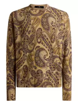 Шерстяной свитер с узором пейсли ETRO, нейтральный
