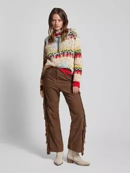 Шерстяной свитер с узором по всей поверхности, модель «HIGHER» Weekend Max Mara, светло-голубой