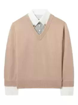 Шерстяной свитер с V-образным вырезом Claudie Pierlot, нейтральный