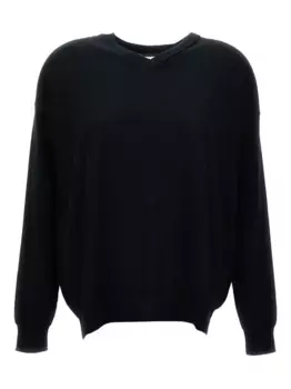 Шерстяной свитер с V-образным вырезом HIRA, черный