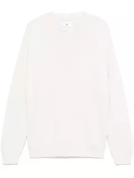 Шерстяной свитер с V-образным вырезом SEVEN GAUGE, белый