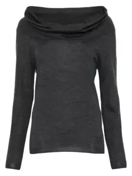 Шерстяной свитер с воротником-хомут Semicouture, серый