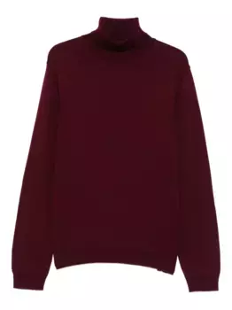 Шерстяной свитер с высоким воротником Roberto Collina, красный