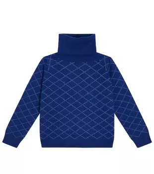 Шерстяной свитер с высоким воротником в клетку tupac Morley, синий