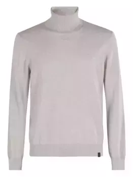 Шерстяной свитер с высоким воротом Fay, серый