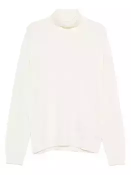 Шерстяной свитер с высоким воротом Zanone, белый