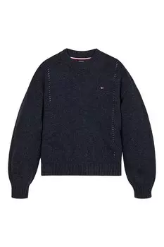 Шерстяной свитер с заниженными рукавами Tommy Hilfiger, синий