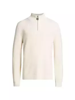 Шерстяной свитер с застежкой-молнией на четверть Jw Anderson, цвет off white