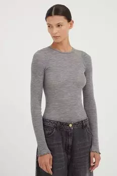 Шерстяной свитер Samsoe Samsoe, серый