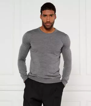 Шерстяной свитер san cedric-m1 Regular fit Hugo, серый