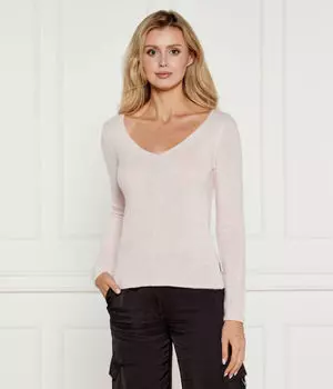 Шерстяной свитер шакилина Slim fit Hugo, коричневый