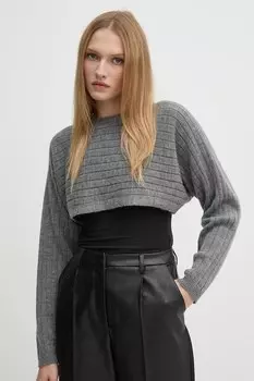 Шерстяной свитер Sisley, черный