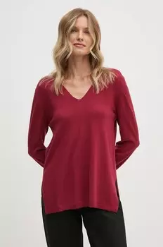 Шерстяной свитер Sisley, гранатовый