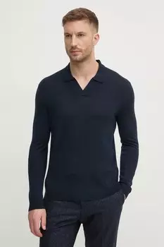 Шерстяной свитер Sisley, темно-синий