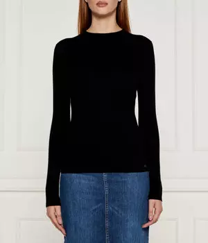 Шерстяной свитер Slim fit Marc Cain, черный