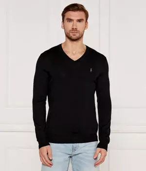 Шерстяной свитер Slim fit Polo Ralph Lauren, черный