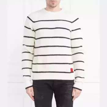 Шерстяной свитер стандартного кроя Stom Hugo, бежевый