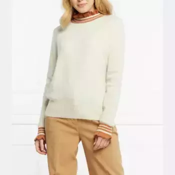 Шерстяной свитер свободного кроя Silvian Heach, бежевый