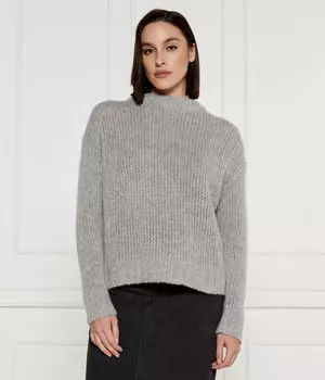 Шерстяной свитер свободный Oversize fit Hugo, серый