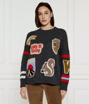 Шерстяной свитер таламо Relaxed fit Weekend Max Mara, серый