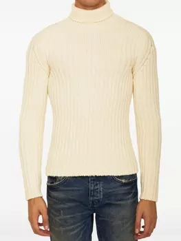 Шерстяной свитер Ten C, белый