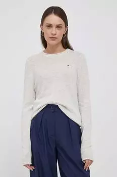 Шерстяной свитер Tommy Hilfiger, бежевый