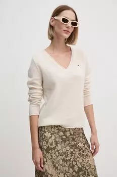 Шерстяной свитер Tommy Hilfiger, бежевый