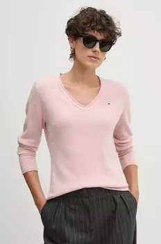 Шерстяной свитер Tommy Hilfiger, розовый