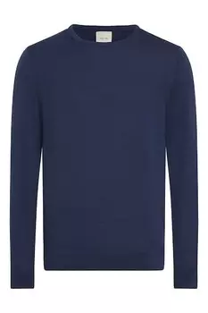 Шерстяной свитер тонкой вязки CALVIN KLEIN, темно-синий
