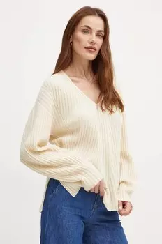 Шерстяной свитер Twinset, бежевый