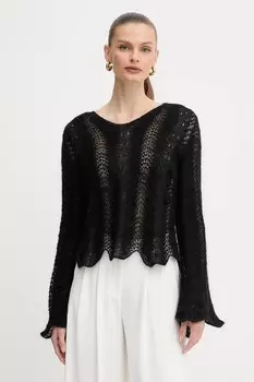 Шерстяной свитер Twinset, черный