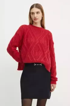 Шерстяной свитер Twinset, красный