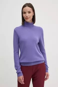 Шерстяной свитер United Colors of Benetton, фиолетовый